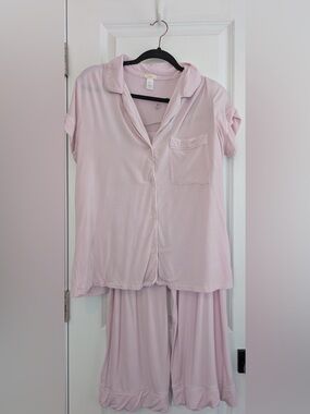 Eberjey Light Pink Short Sleeve Cropped Pant TENCEL Pajama Set